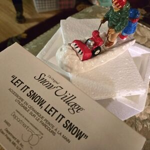 The Original Snow Village accessory- "Let it Snow, Let it Snow" plowing Snow